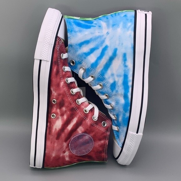 Converse Chuck Taylor All Star Hi 'Tie Dye Color-Block' Men's Sneaker  - Size: 9 - Picture 7 of 15